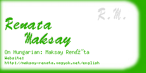 renata maksay business card